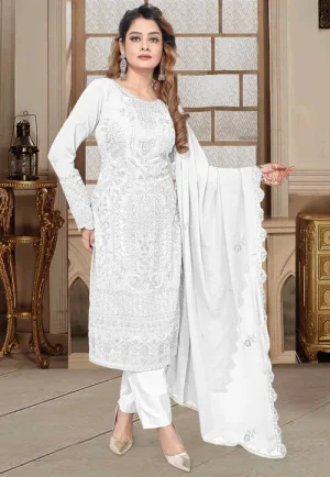 Off White Georgette Pakistani Suit